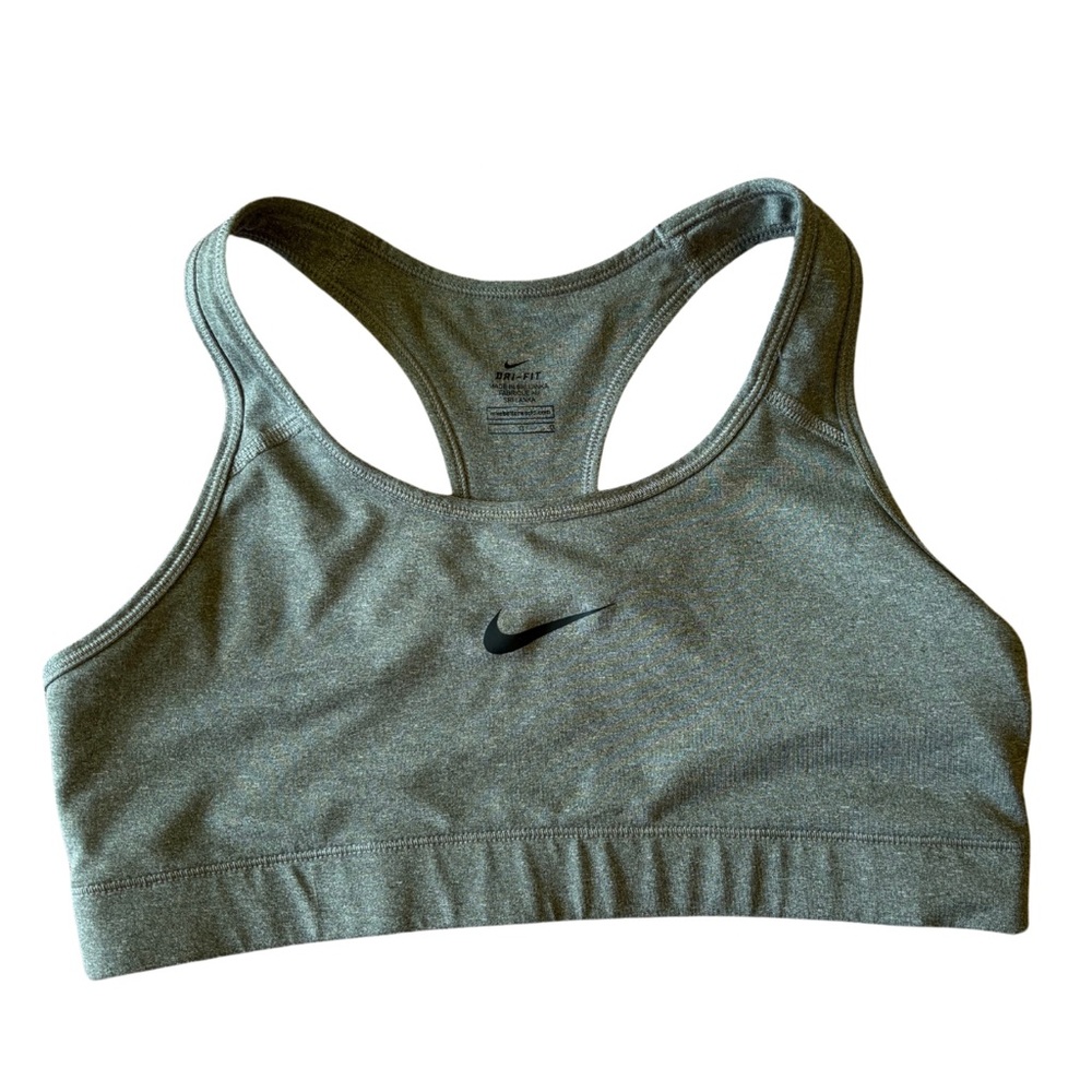 Nike Gray Sports Bra Moisture-Wicking Racerback